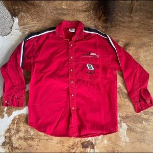 Winner's Circle NASCAR #8 Men's Shirt Size L Dale Earnhardt Jr Button-Down Red